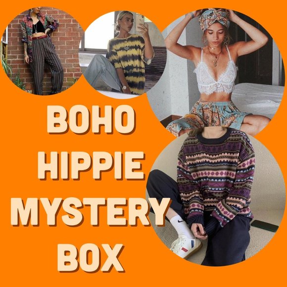 Hippie style box Mystery Box Festival Fringe BOHO free people LACE western dress - Picture 3 of 7